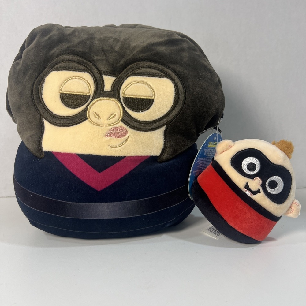 Squishmallows Disney Incredibles 10in Edna Mode 5in Jack Jack Plush Set SQK1718